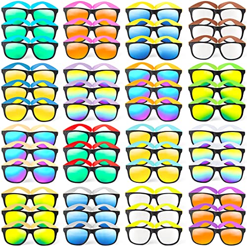 Cawiew Sunglasses Bulk for Party favors 48 Pack Neon Plastic Sunglasses with UV400 Protection Great Gift for Birthday Supplies Graduation Summer Pool Beach Party favors Goody Bag Filler for Boys Girls - Image 1