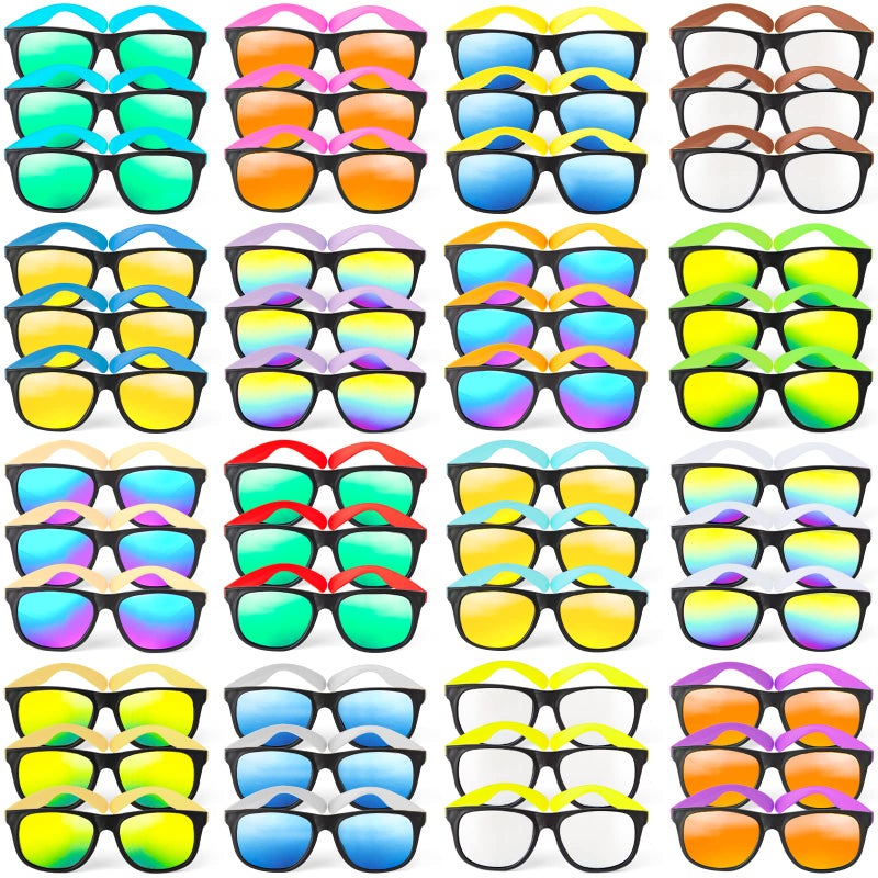 Cawiew Sunglasses Bulk for Party favors 48 Pack Neon Plastic Sunglasses with UV400 Protection Great Gift for Birthday Supplies Graduation Summer Pool Beach Party favors Goody Bag Filler for Boys Girls - Image 2