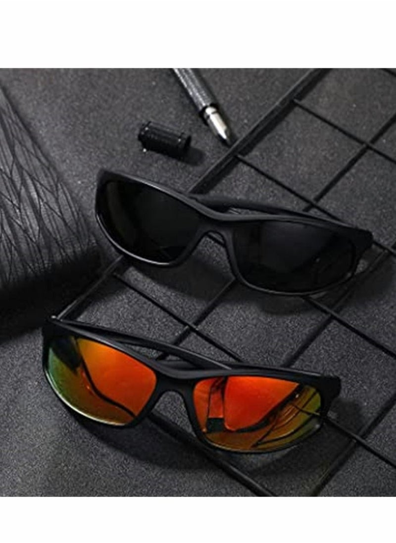 Captaintech - Polarized Sunglasses, Sports Trendy Sunglasses, for Men Womens Sunglasses Polarized UV Protection Non-Slip, for Driving Cycling Fishing Running, 2 Pairs - Image 1