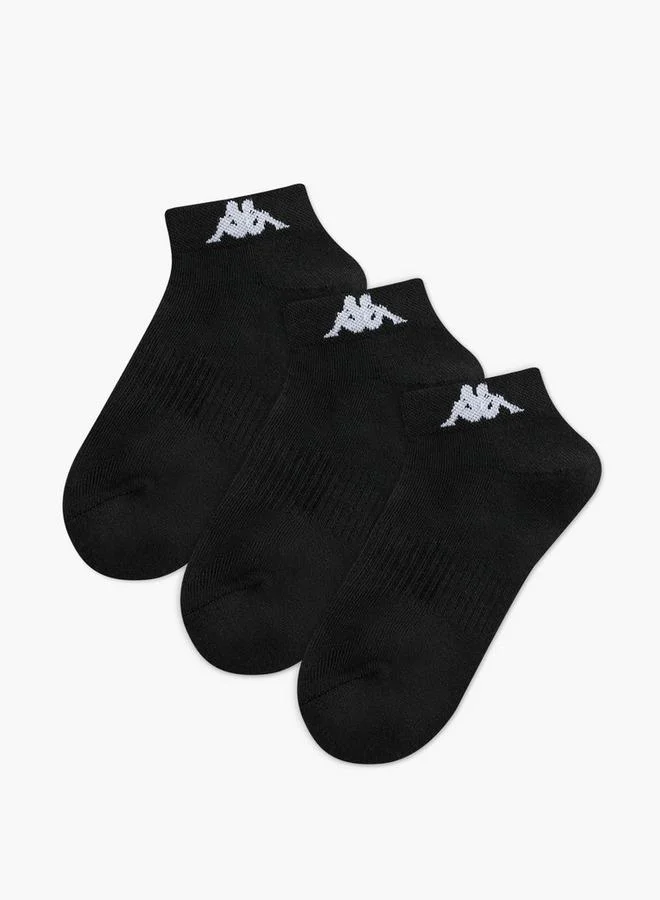 Set Of 3   Kappa Logo Print Ankle Length Socks With Antibacterial Protection