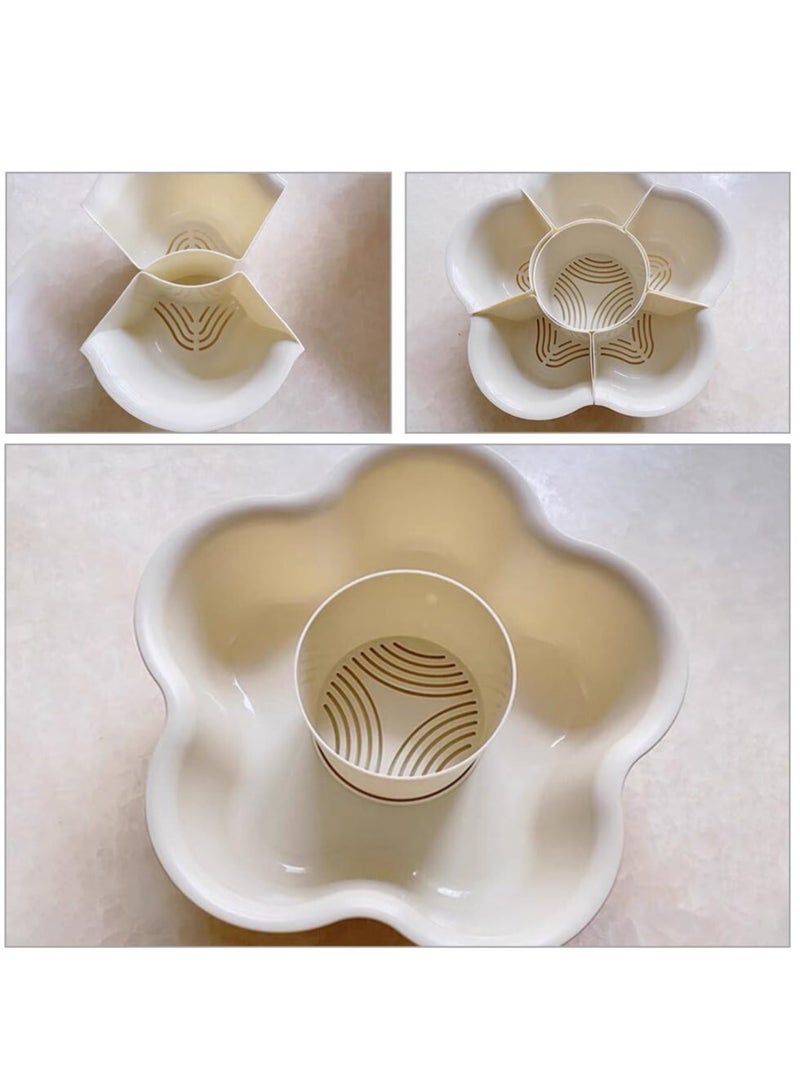 SYOSI Versatile Rotating Serving Tray with 6 Compartments, for Snacks, Biscuits, Fruits, Veggies, Candies, and Hot Pot - Image 4