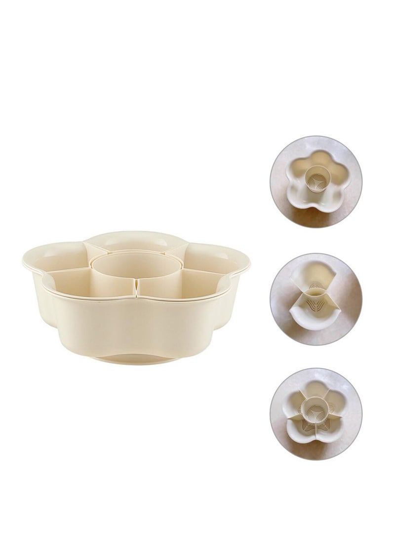 SYOSI Versatile Rotating Serving Tray with 6 Compartments, for Snacks, Biscuits, Fruits, Veggies, Candies, and Hot Pot - Image 3