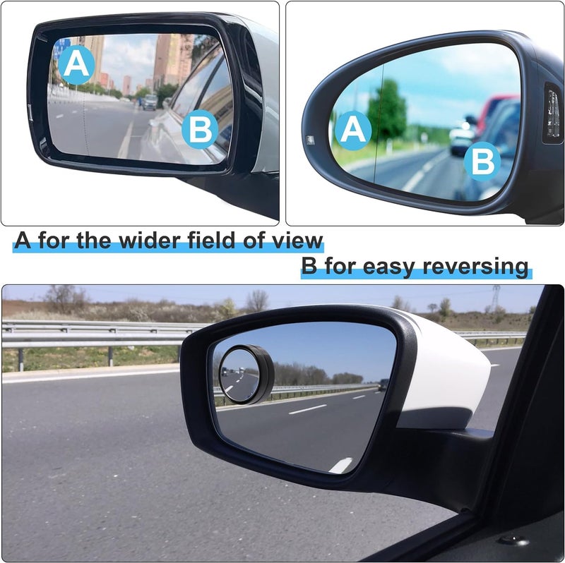 TOMATUS® Blind Spot Mirror, Round HD Glass Convex Rear View Mirror, 360° Wide Angle Side Rear View Side Mirror with Sucker for Cars SUV and Trucks (Pack Of 2) - Image 5