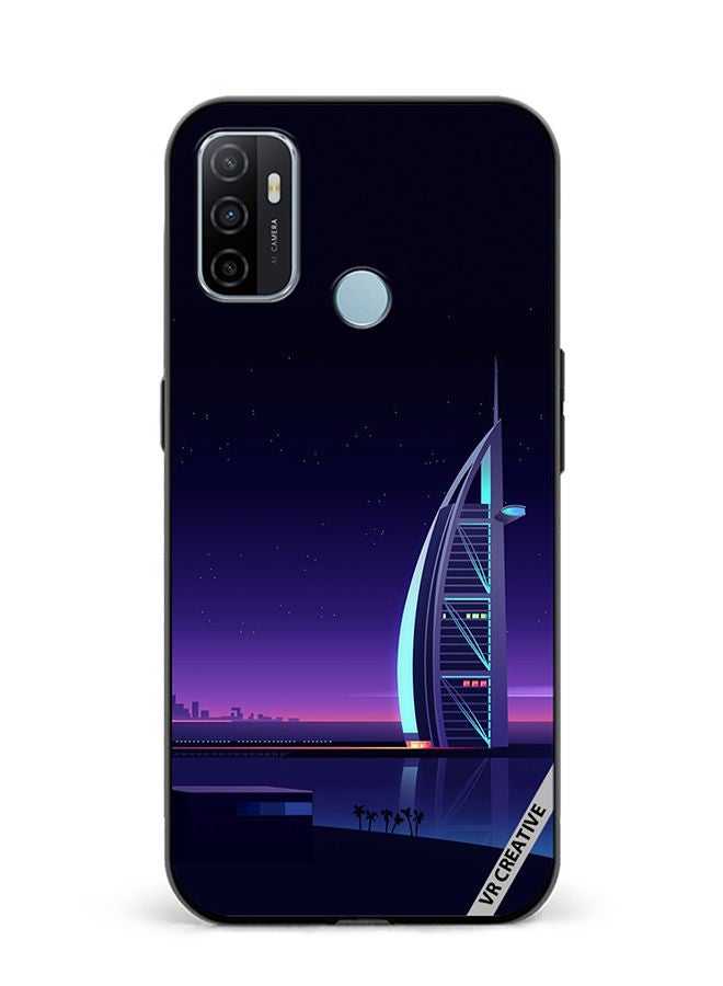 VR CREATIVE غطاء حماية لهاتف أوبو A53 بتصميم برج العرب متعدد الألوان - Image 1