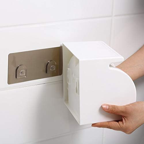 HYDERON Hyderon Toilet Paper HolderSelfAdhesive roll Holder Paper Planes Tissue Holder Type of Wall mounting SupportTelephone Holder Plastic Bathroom DispenserToilet Tray TransparentBlack  - Image 4