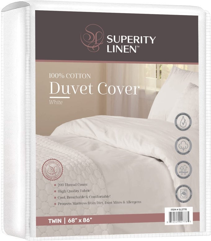 DUVET COVER TWIN SIZE SOFT BREATHEABLE COMFORTABLE AND ALLERGY FREE PROTECTS COMFORTER AGAINST DUST DIRTY AND STAINS 100 COTTON 200 THREAD COUNT 68 X 86