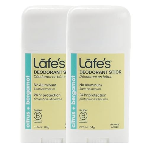 Lafe's Natural Deodorant | 2.25oz Aluminum Free Natural Deodorant Stick for Women & Men | Paraben & Baking Soda Free with 24-Hour Protection (Citrus & Bergamot) (2.25 Ounce (Pack of 2)) - Image 1