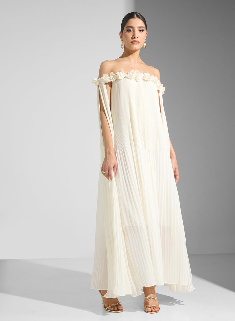 ايلا ليمتد اديشن فستان مكشوف الأكتاف بزهور ثلاثية الأبعاد - Image 1