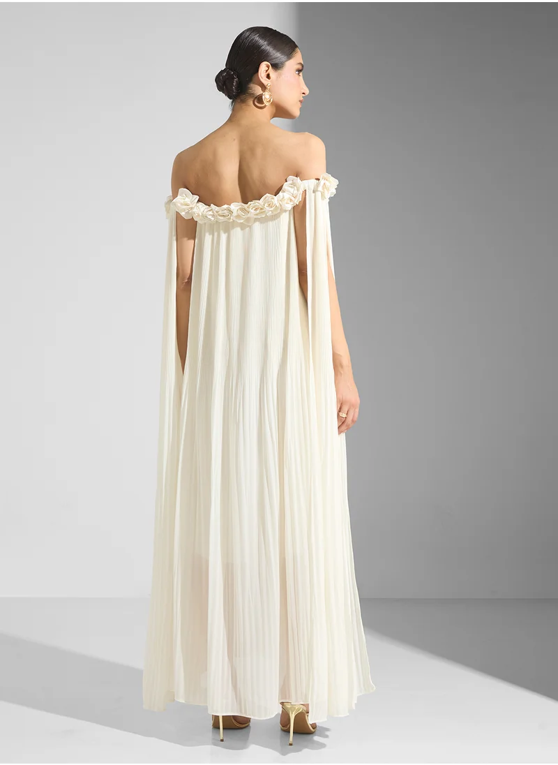 Ella Limited Edition Off Shoulder Dress With 3D Florals