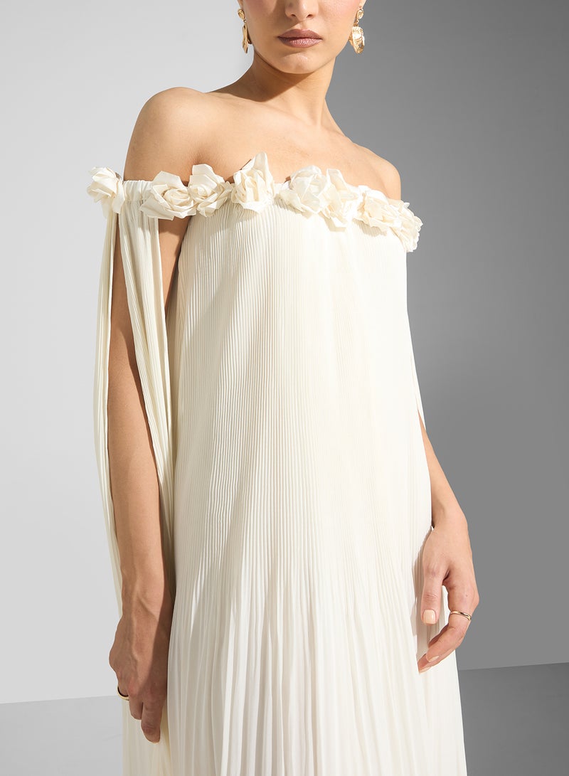 ايلا ليمتد اديشن فستان مكشوف الأكتاف بزهور ثلاثية الأبعاد - Image 3