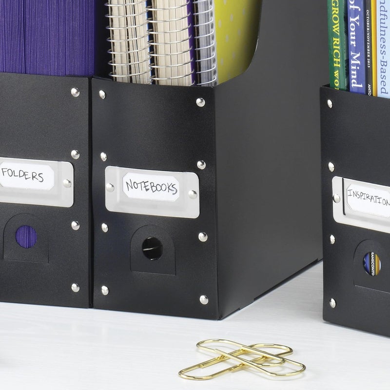 Whitmor Magazine Storage Desk Organizers - Black (Set of 5) - Image 5