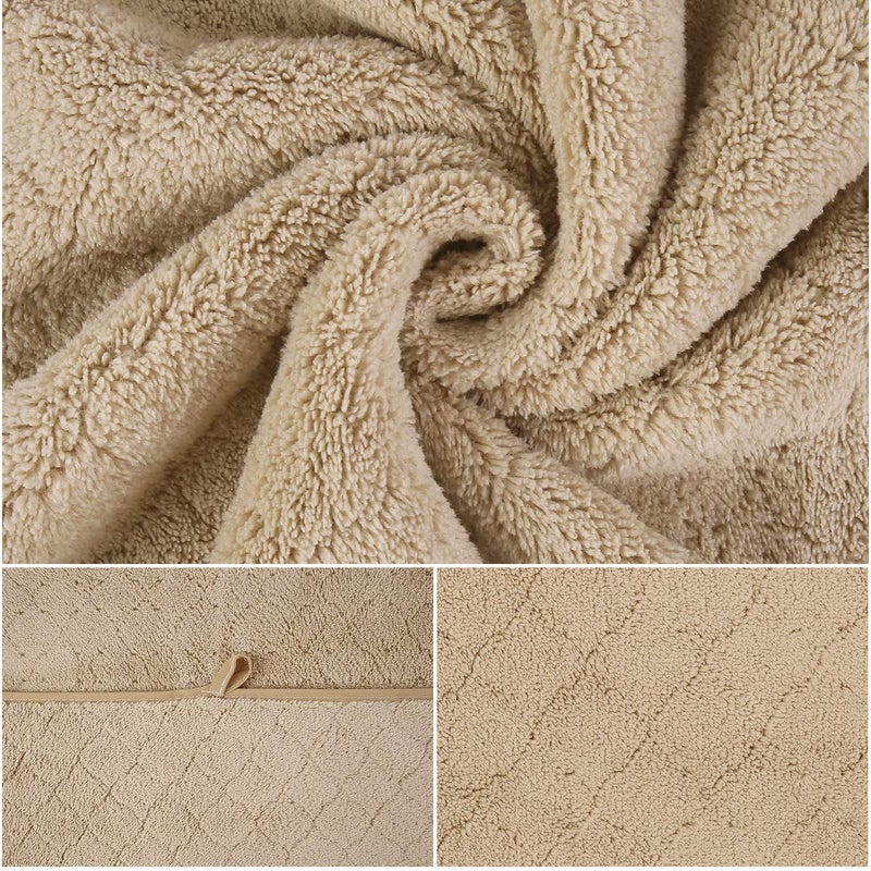 جي ام ال مناشف حمام الألياف الدقيقة jml كبيرة الحجم فائقة الناعمة وتجفيفها بسرعة لا تتلاشى وتعدد الأغراض للسبا اللياقة البدنية للرياضة واليوغا (الصوف المرجان - الجمل 30 في × 60 بوصة) - Image 3