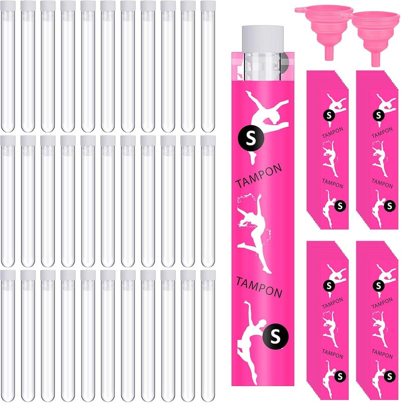 Suclain 80 Pcs Tampon Set Includes 0.4 oz Tubes for Women Tampon, Reusable Wrappers, Foldable Silicone Funnels for Outdoor Sports