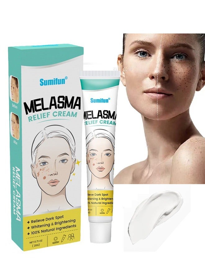 سوميفون كريم تخفيف الكلف - (تخفيف تبييض البقع الداكنة وتفتيح 100٪ مكونات طبيعية) فرط التصبغ ، الكلف ، النمش ، بقع الشمس - لجميع أنواع البشرة 20 جم - Image 1
