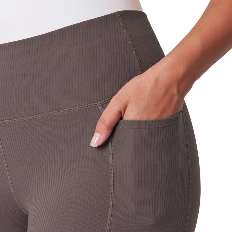 Mondetta Womens Active Midweight Ribbed Bike Short (US, Alpha, Large, Regular, Regular, Brown Iron) - Image 3