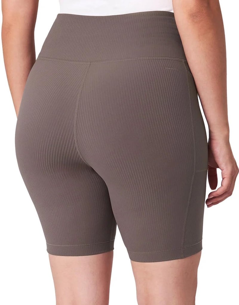 Mondetta Womens Active Midweight Ribbed Bike Short (US, Alpha, Large, Regular, Regular, Brown Iron) - Image 2