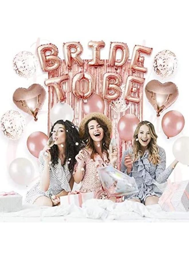 Bachelorette Party Decorations- 37pc Bachelorette Party Kit for Bride to Be Bridal Shower Balloons Sash Bridal Shower Decorations for Bridal Shower, Engagement Party Decorations Set (Rose Gold) - Image 2