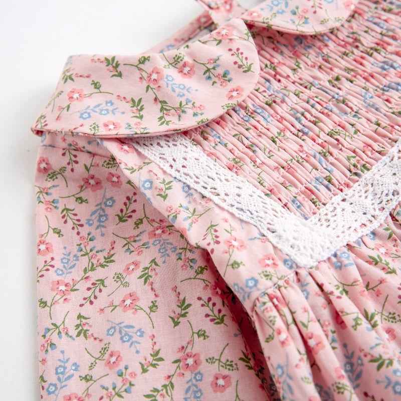 Simplee kids Baby Infant Girls Floral Casual Dress for Spring Fall Long Sleeve Toddler Playwear Dress for 12 Months E-Pink - Image 4