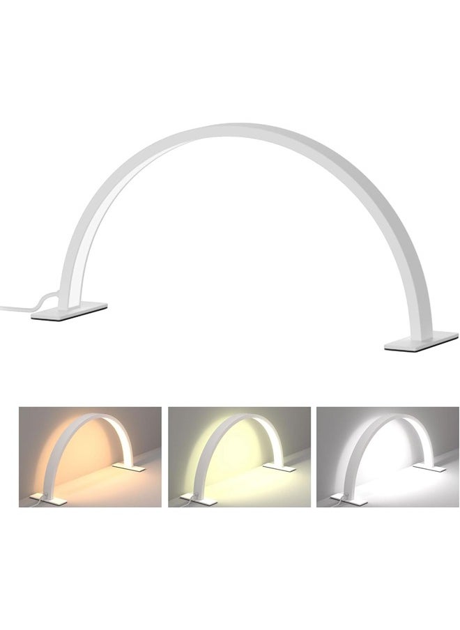 Hihonor - Half Moon Light Nail Lamp for Desk, LED Nail Tech Lamp Lash Light for Professionals, Dimmable Lamp with Touch Controller, Color Temperature 3000K-6000K (White) - Image 1