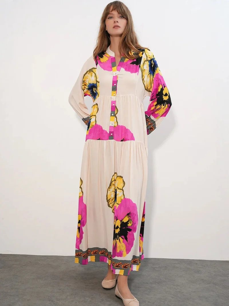 بيغ دارت BDART Patterned V-Neck Maxi Dress
