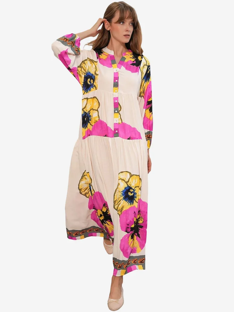 بيغ دارت BDART Patterned V-Neck Maxi Dress