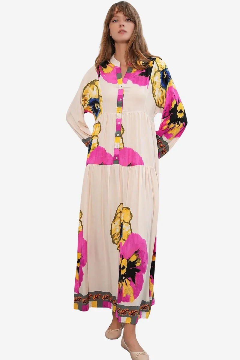 بيغ دارت BDART Patterned V-Neck Maxi Dress