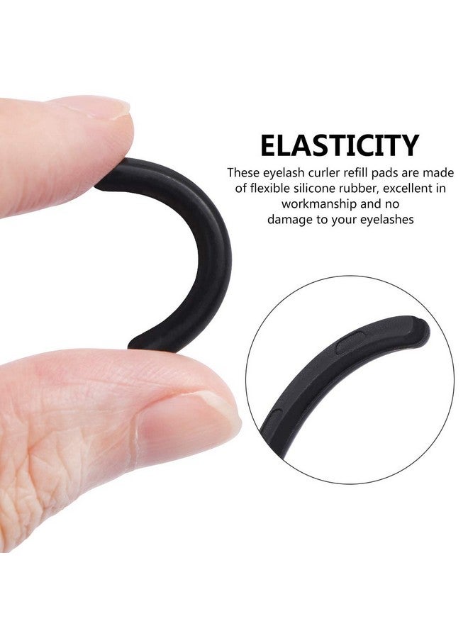 كابكس وسادات إعادة تعبئة لتجعيد الرموش، وسادات إعادة تعبئة لتجعيد الرموش من المطاط السيليكوني، وسادات إعادة تعبئة بديلة لتجعيد الرموش العالمية مع صندوق تخزين شفاف، أسود، 12 قطعة - Image 2