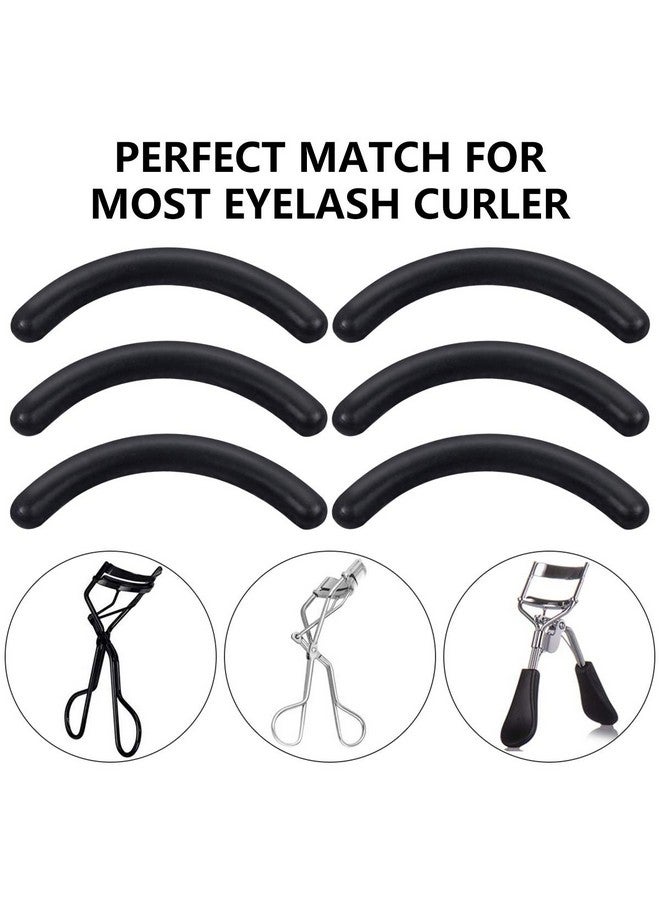 كابكس وسادات إعادة تعبئة لتجعيد الرموش، وسادات إعادة تعبئة لتجعيد الرموش من المطاط السيليكوني، وسادات إعادة تعبئة بديلة لتجعيد الرموش العالمية مع صندوق تخزين شفاف، أسود، 12 قطعة - Image 4