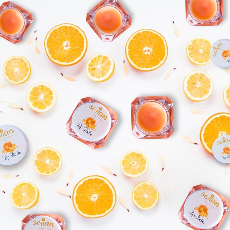 SCIIAN Orange Lip Balm for Naturally Glowing and Hydrated Lips 10 gm  Moisturizing Lip Balm  Lip Balm for Dry Lips  Lip Balm for Women  Lip Balm for Dark Lips to Lighten  Lip Balm with spf  Pack of 4 - Image 3