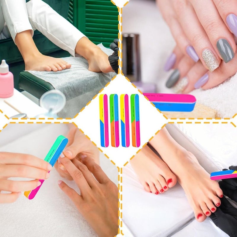 4pcs Professional Nail File Set Seven Sided Polishing File Nail Buffing Block For Natural Nails Nail Polishing File 7 Color Surfaces Versatile Use For All Nail Types - Image 2