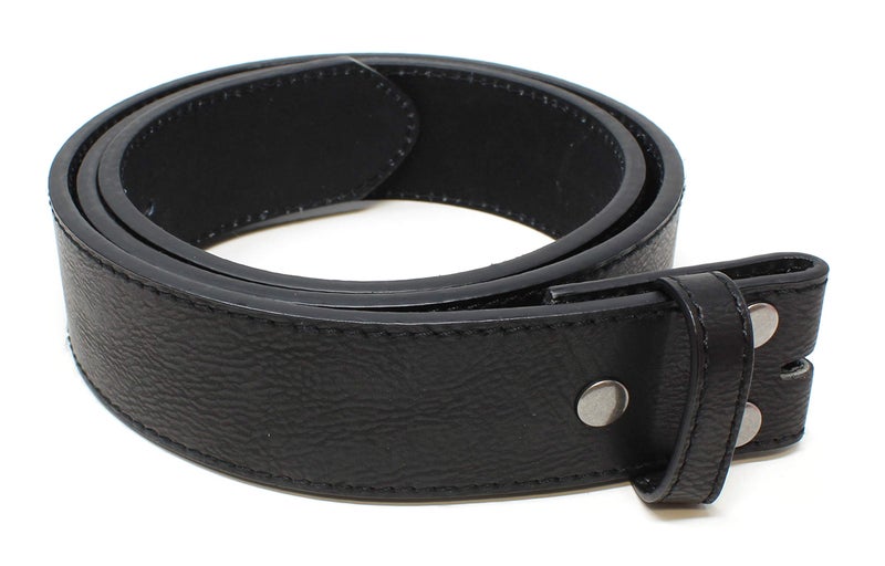 BC Belts Leather Belt Strap with Vintage Distressed Texture 1.5" Wide with Snaps (Black-M) - Image 4
