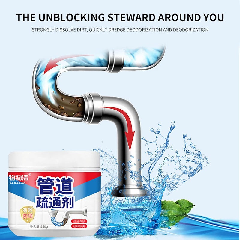klarako Pipe Dredge Deodorant, Powerful Sink Drain, Bubble Bombs Drain Cleaner, Sewer Toilet Dredge Powder, Ultimate Sink & Drainage Cleaner, Kitchen Toilet Pipeline Quick Cleaning Tool - Image 3