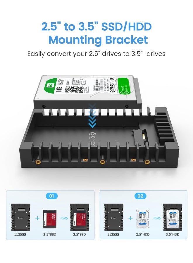 ORICO 25 SSD SATA to 35 Hard Drive Adapter Internal Drive Bay Converter Mounting Bracket Caddy Tray for 7 95 125mm 25 inch HDD SSD with SATA III Interface1125SS - Image 2