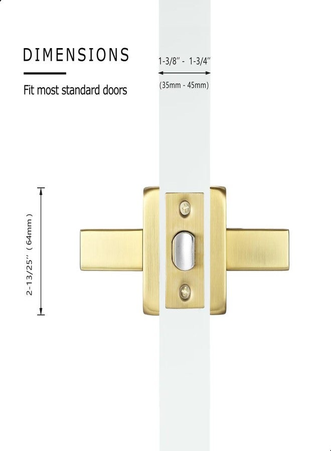 Linkaa Interior Passage Door Handle Brass Gold Lever Handles for Closet and Hallway Doors,Keyless Door Knob with no Lock,Heavy Duty Levers (Satin Brass，Passage，No Lock，3 Pack - Image 3