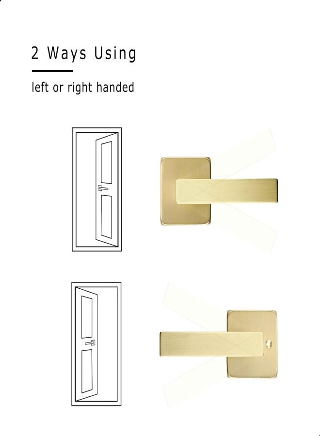 Linkaa Interior Passage Door Handle Brass Gold Lever Handles for Closet and Hallway Doors,Keyless Door Knob with no Lock,Heavy Duty Levers (Satin Brass，Passage，No Lock，3 Pack - Image 4