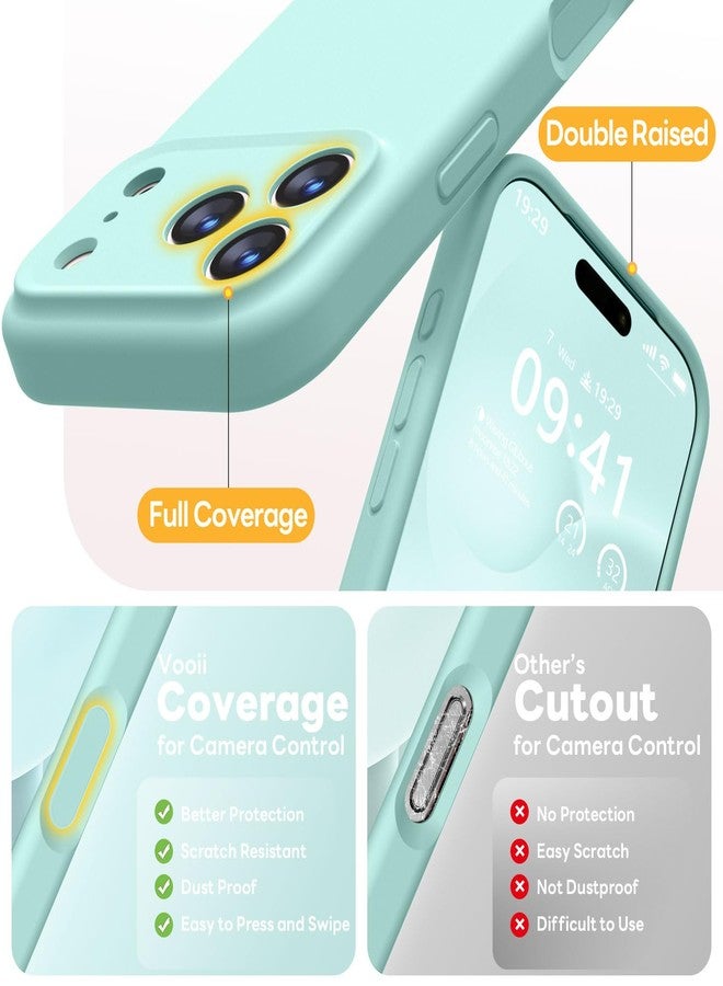 Vooii Magnetic Compatible with iPhone 17 Pro Case (Compatible with Magsafe) (Upgraded Camera Protection) Liquid Silicone Shockproof Full Body Protective Phone Cover for Women Men, Mint, 6.3” - Image 5