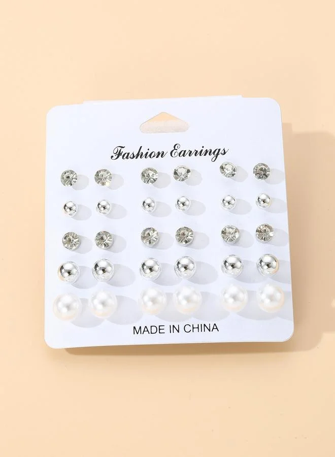 Take Two Set of 15 - Rhinestone Earrings