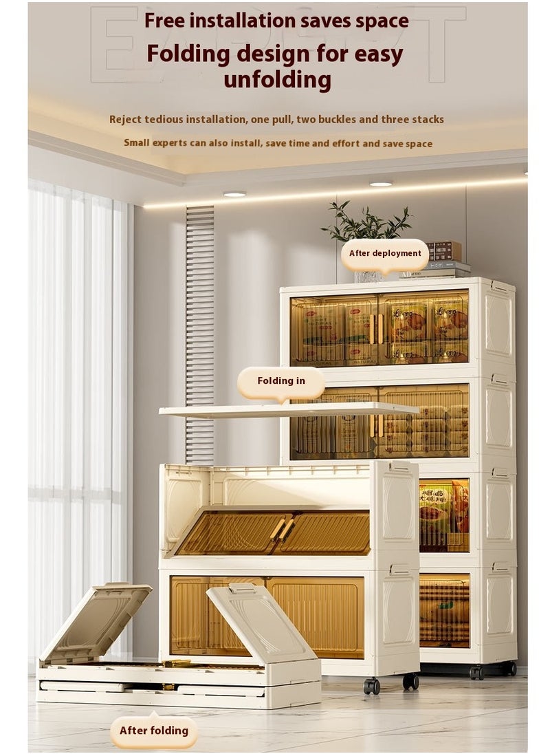Concept home 59 x 27 x 137 cm 4-tier multifunctional multi-storey folding locker with double door pulleys  - Image 1