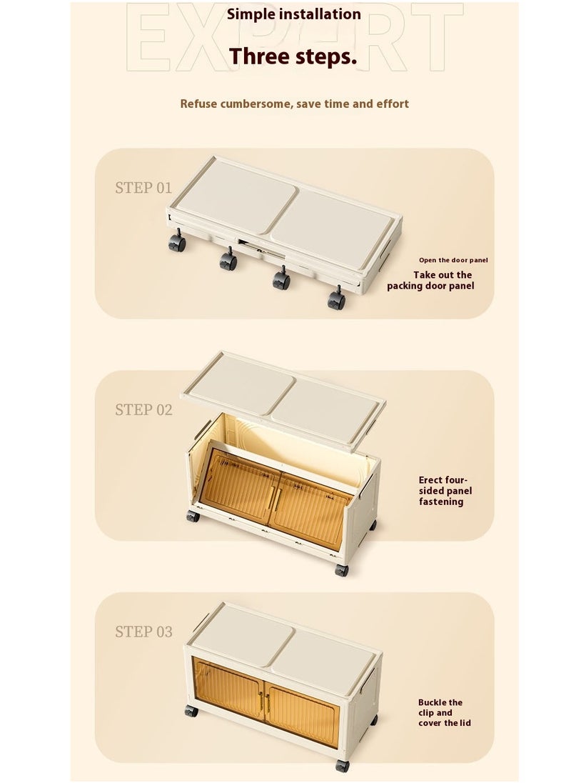 Concept home 59 x 27 x 137 cm 4-tier multifunctional multi-storey folding locker with double door pulleys  - Image 2