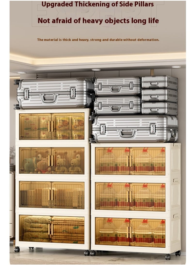 Concept home 59 x 27 x 137 cm 4-tier multifunctional multi-storey folding locker with double door pulleys  - Image 3