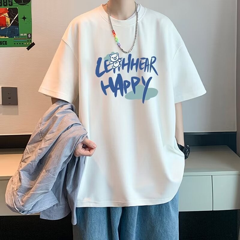 Youth Popular Short Sleeve T-Shirt 2024 Summer Men'S Casual Joker Loose Plus Size Crew Neck Jacket A Generation Of Hair - Image 1