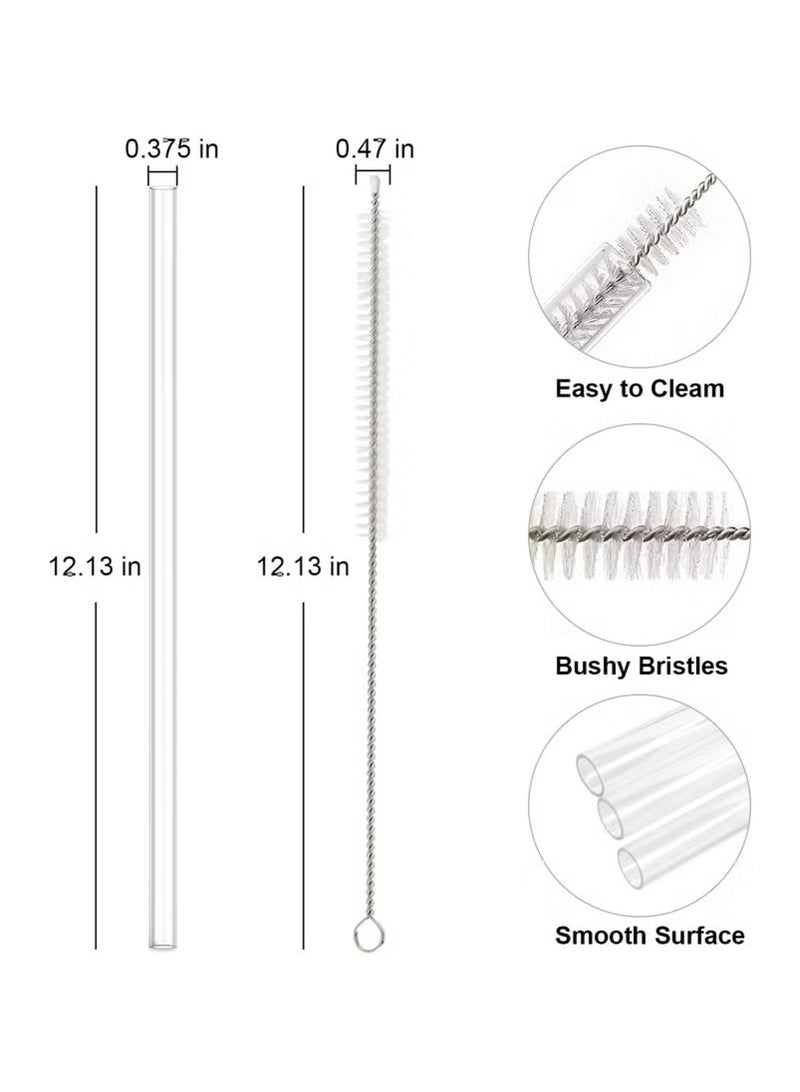 6 Pack Replacement Straws for Stanley Cup - Compatible with 30 oz & 40 oz Tumblers, Plastic with Cleaning Brush (Clear) - Image 2