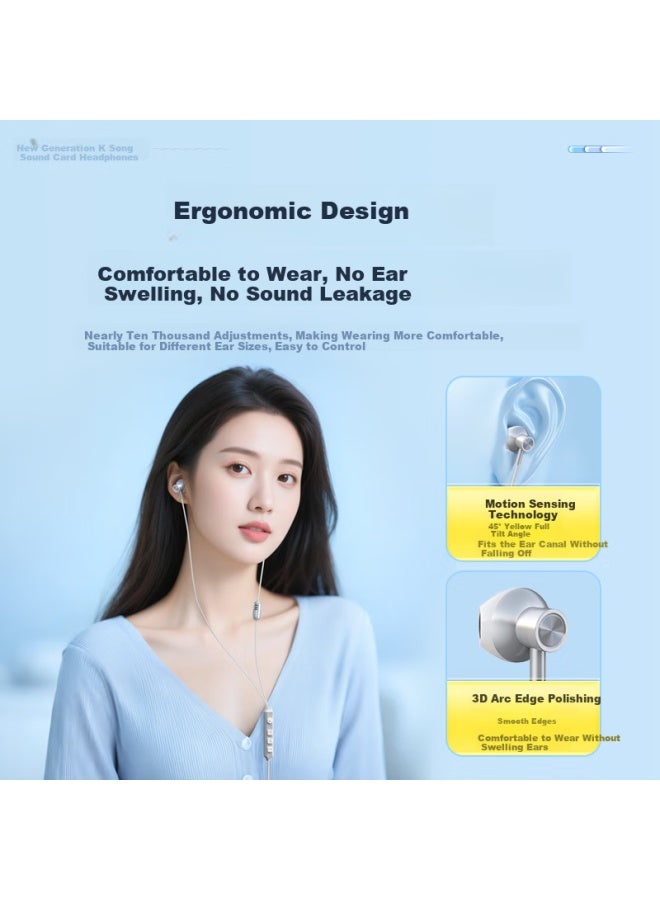 Witgoer Type-c Wired Earphones With Built-in Sound Card For Karaoke, Singing, Recording Microphone For Apple And Huawei Devices - Image 5
