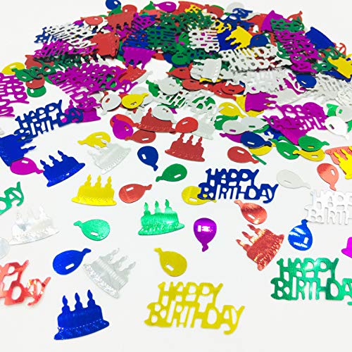 YaFex Happy Birthday Confetti Sprinkles Table Scatters For Birthday Party Decoration DIY Arts and Crafting Metallic Foil Confetti-Multi Color 1.5 Ounce/Package - Image 1