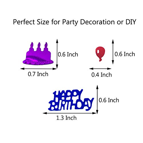 YaFex Happy Birthday Confetti Sprinkles Table Scatters For Birthday Party Decoration DIY Arts and Crafting Metallic Foil Confetti-Multi Color 1.5 Ounce/Package - Image 5
