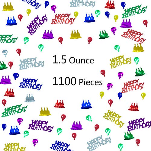 YaFex Happy Birthday Confetti Sprinkles Table Scatters For Birthday Party Decoration DIY Arts and Crafting Metallic Foil Confetti-Multi Color 1.5 Ounce/Package - Image 3
