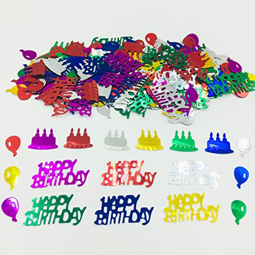 YaFex Happy Birthday Confetti Sprinkles Table Scatters For Birthday Party Decoration DIY Arts and Crafting Metallic Foil Confetti-Multi Color 1.5 Ounce/Package - Image 2