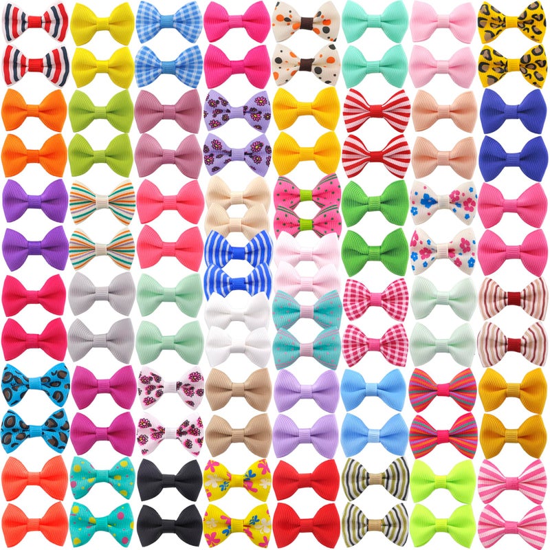 QingHan Dog Hair Bows Small Puppy Bowknot Clips for Pet Grooming Accessories Doggy Gifts 100Pcs (50 Pairs) - Image 1