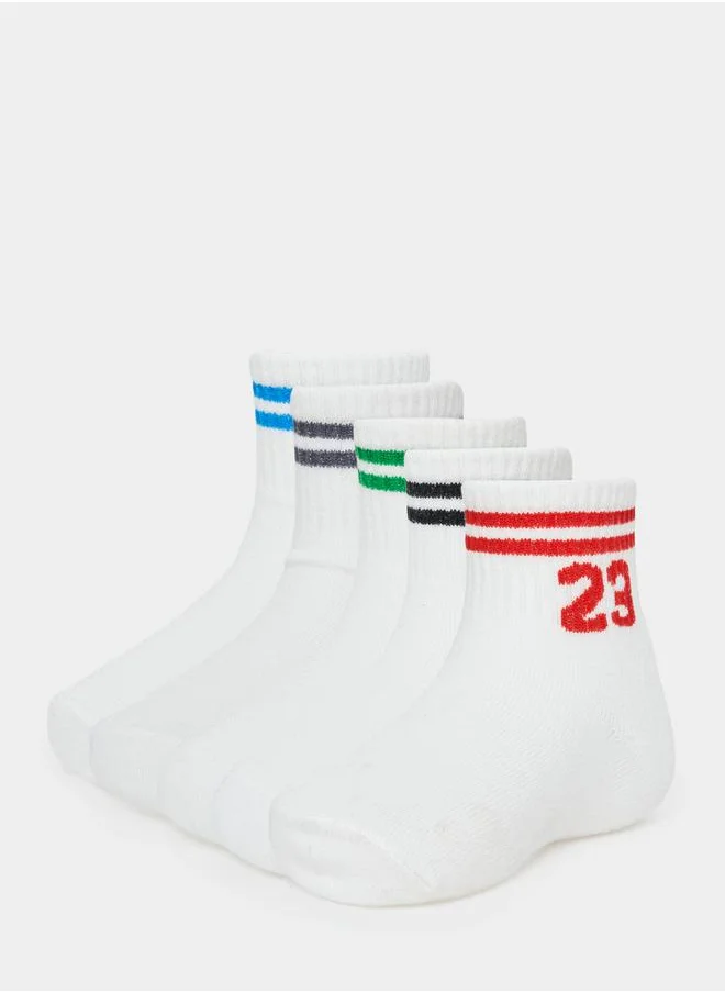 Styli Pack of 5 - Double Striped Detail Socks