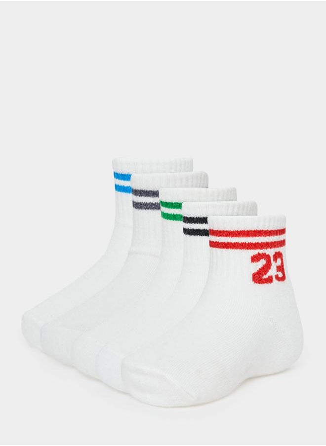 Styli Pack of 5 - Double Striped Detail Socks  - Image 1